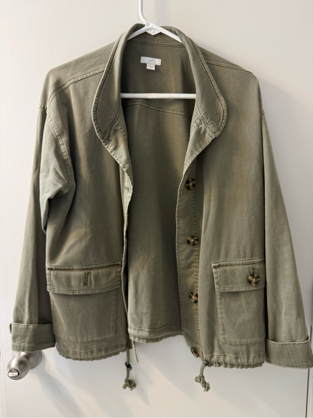 J Jill Olive Utility Button-Front Blazer Jacket
